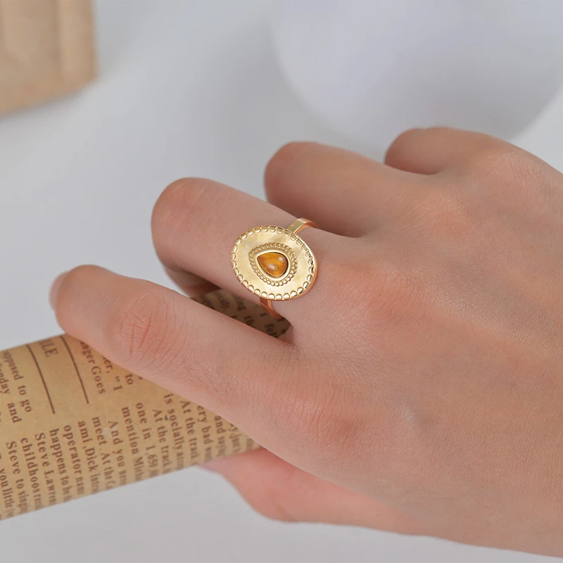 ELSEMODE Роскошные бирюзовые женские массивные кольца с зеленым камнем золотого