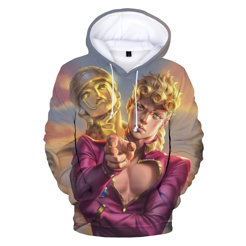 

Cool Fighting Anime JoJo Bizarre Adventure Hoodies Men Women JoJo Sweatshirt 3D Print Fashion Long Sleeve O Neck Pullover