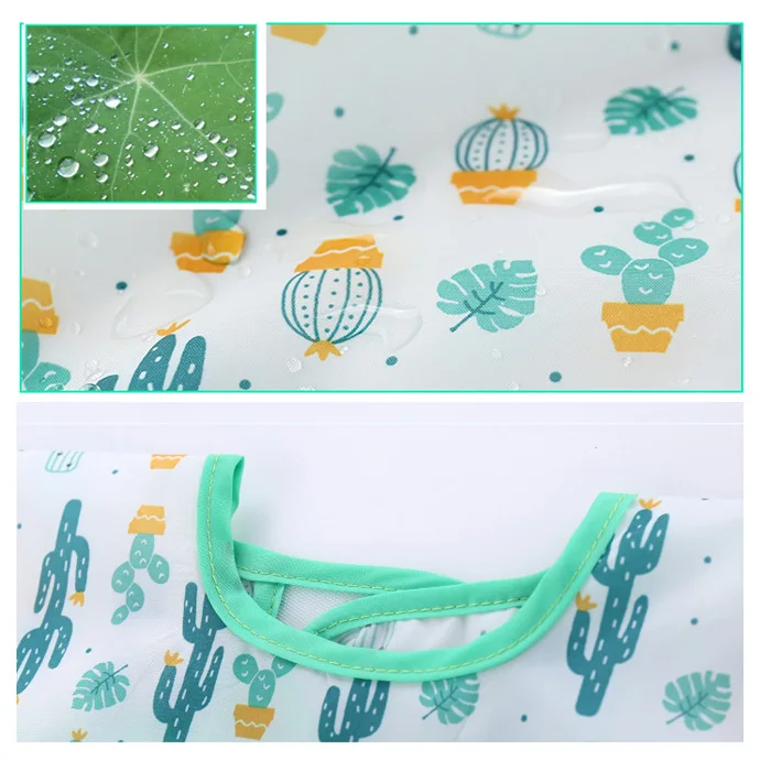 

Warmom Bandana Bibs Cute Cartoon Baby Bibs Waterproof Infant Eating Children Drawing Long Sleeve Apron Baby Self Feeding Bib