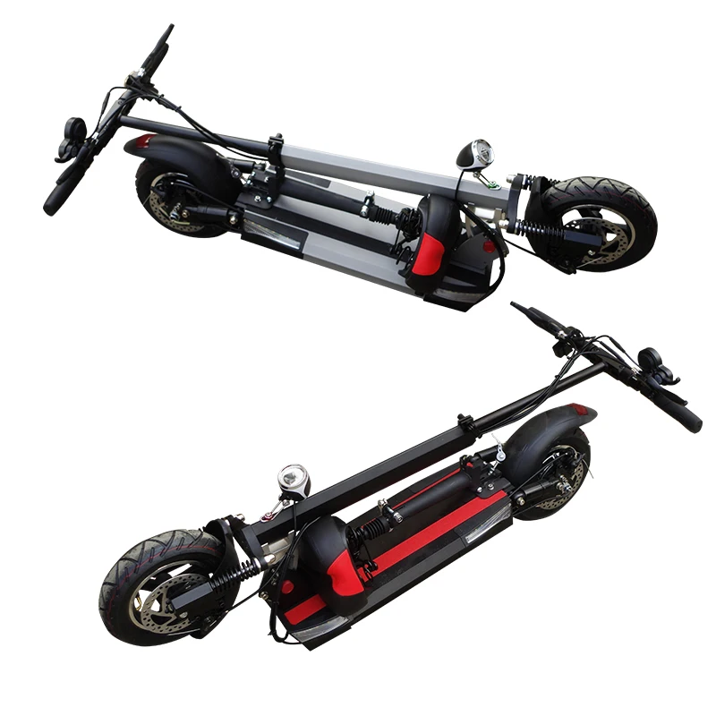 Электрический скутер задний привод 48V 800W с деревянным сиденьем 10 дюймов дорожные