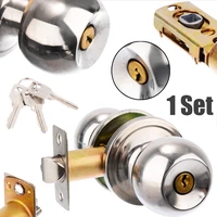 mayitr stainless steel round ball privacy door knob set bathroom handle lock with key for home door hardware supplies
