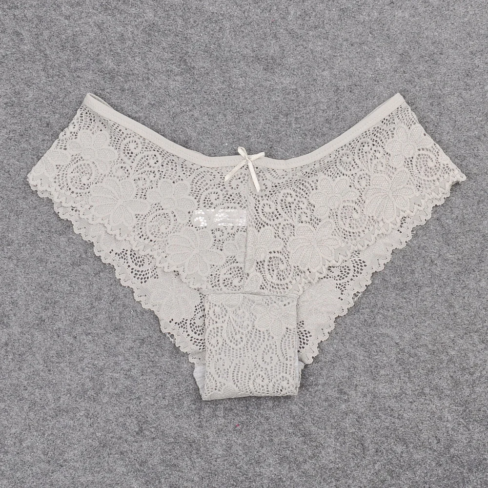 Полностью кружевные трусики для женщин Прозрачное нижнее белье женские