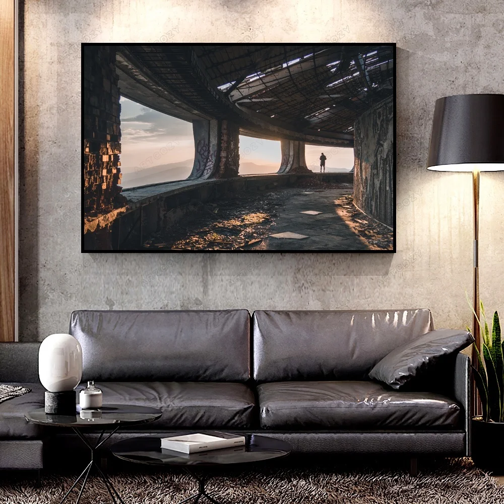 

Artcozy Oil Canvas Painting ruins_man_loneliness For Home Decoration Wall Art