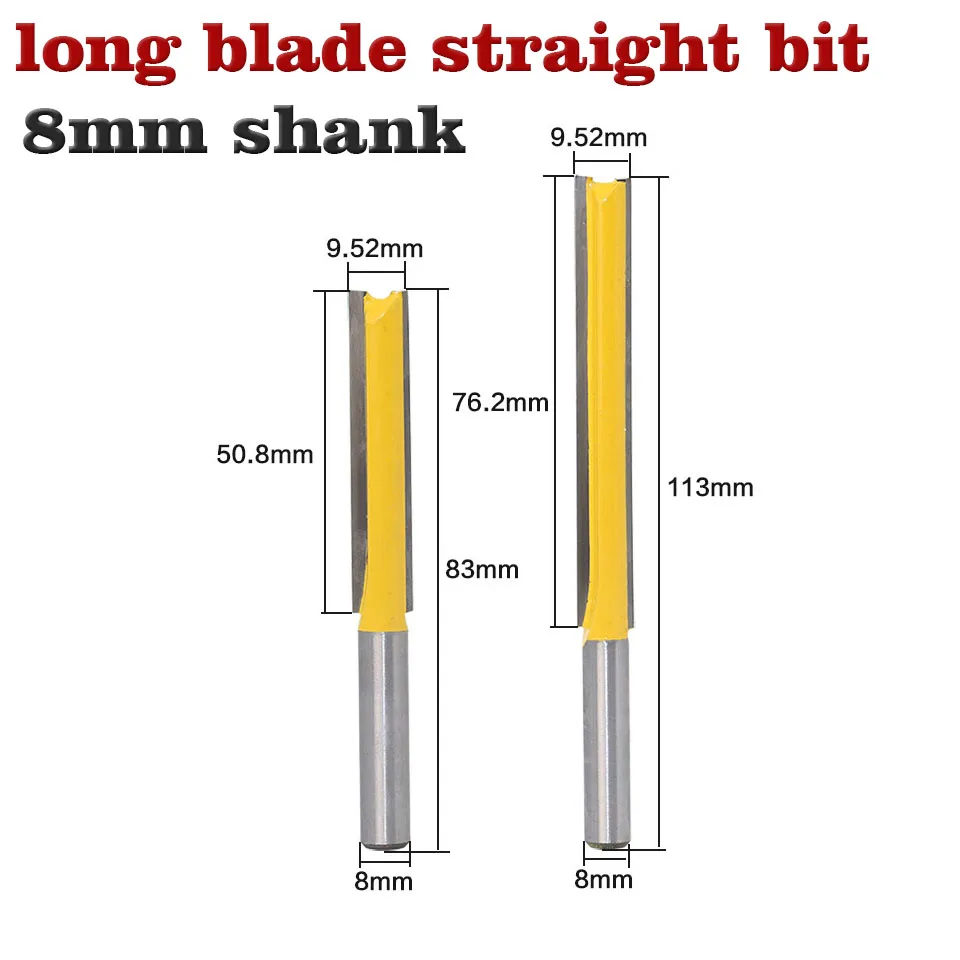 1 шт. 8 мм хвостовик длинный триммер для очистки нижней части Фрезерный резак CNC