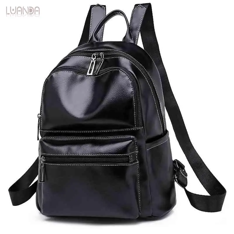 Leather Backpack Women Fashion Backpacks For Teenage Girls High Quality School Bags Women's Shoulder Bag Brand Vintage | Багаж и сумки