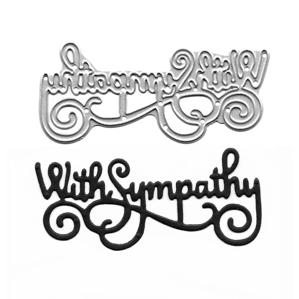

Word With Sympathy Metal Die Cuts For Card Making Scrapbooking DIY Album Decor Embossing Template Stamping Dies Cutting Stencil