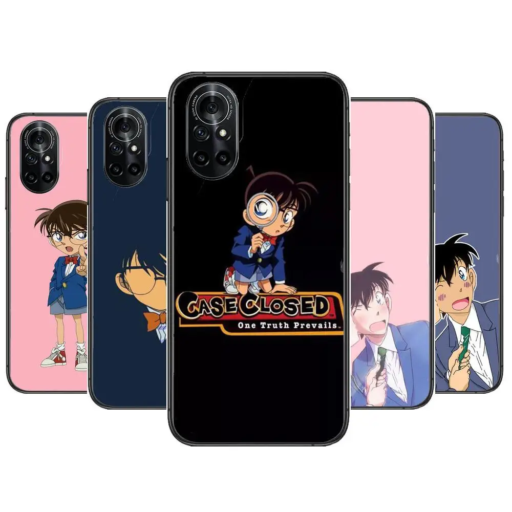 

Detective Conan Cover Clear Phone Case For Huawei Honor 20 10 9 8A 7 5T X Pro Lite 5G Black Etui Coque Hoesjes Comic Fash desi