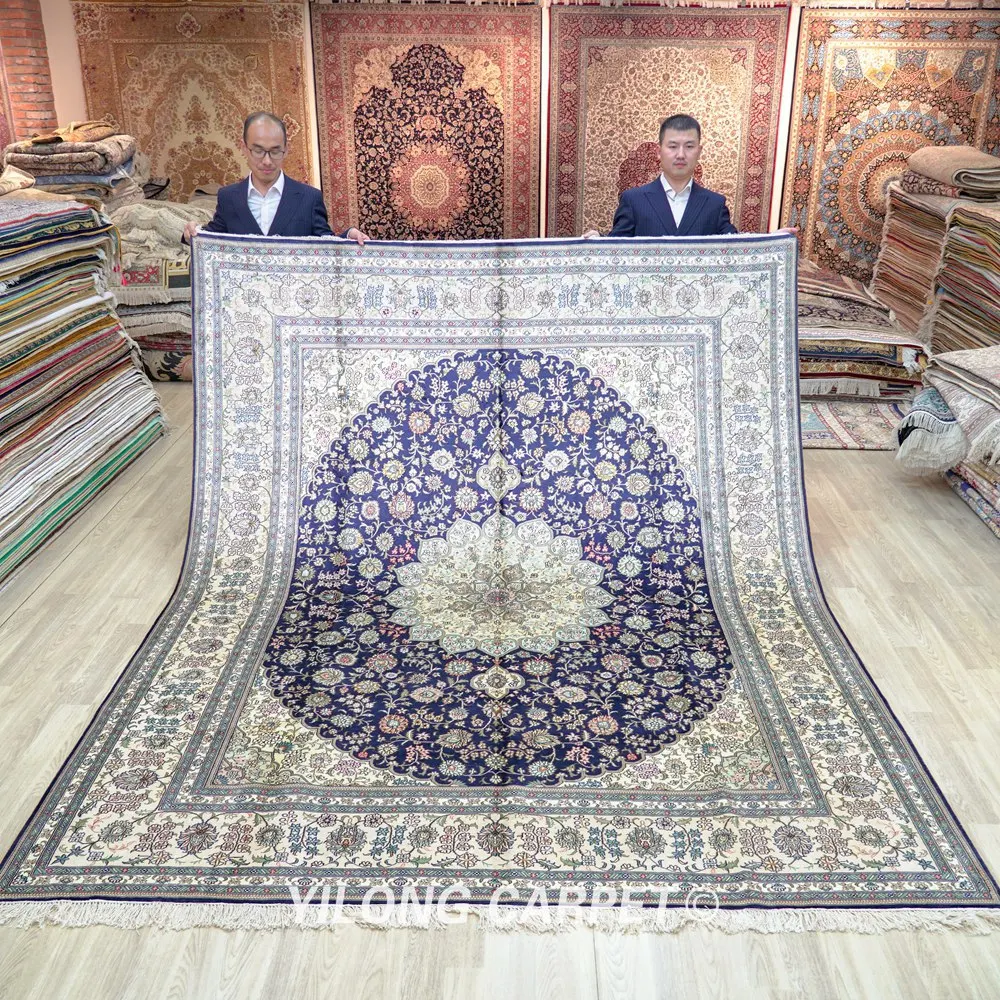 8’x10’ Hand Made Classical Persian Silk Rug Luxury Home Deco Large Tabriz Carpet (TJ298B)