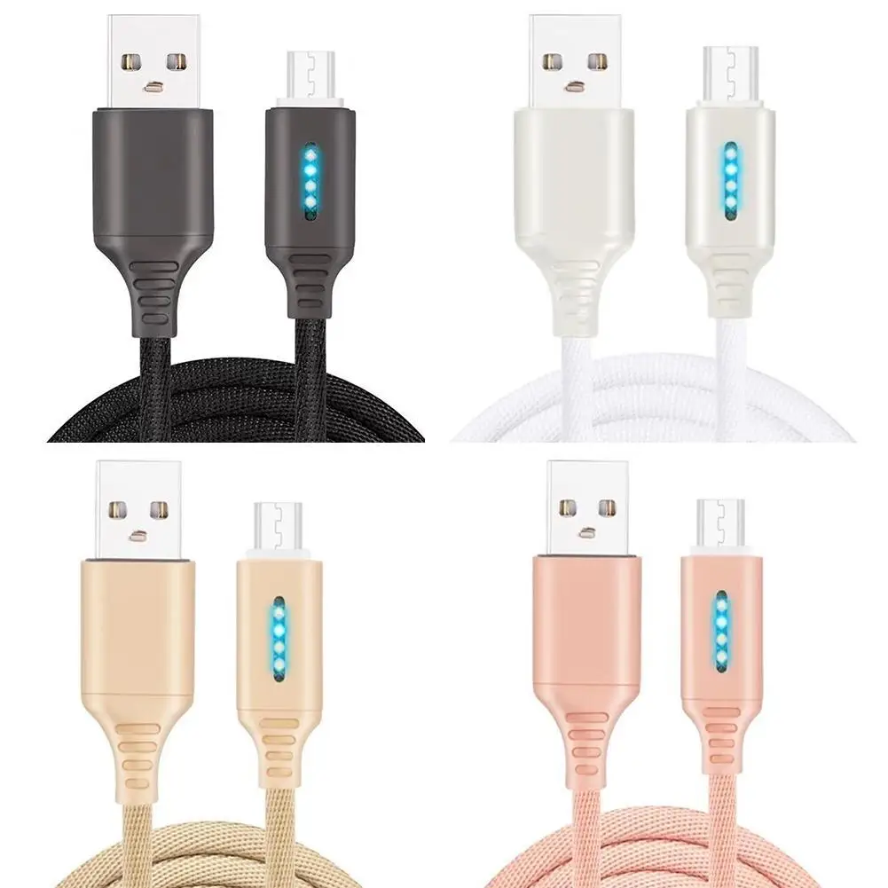 1 м автоматическое отключение светодиодный USB кабель зарядное устройство для тип-c Android для huawei iPhone XS MAX XR Быстрая зарядка для мобильного телефона шнур для передачи данных