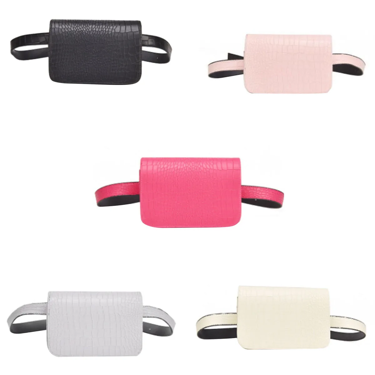 

Women Crocodile Patttern PU Leather Waist Bag Ladies Fashion Solid Color Portable Chest Bag Portable Wear-resistant Casual Bags