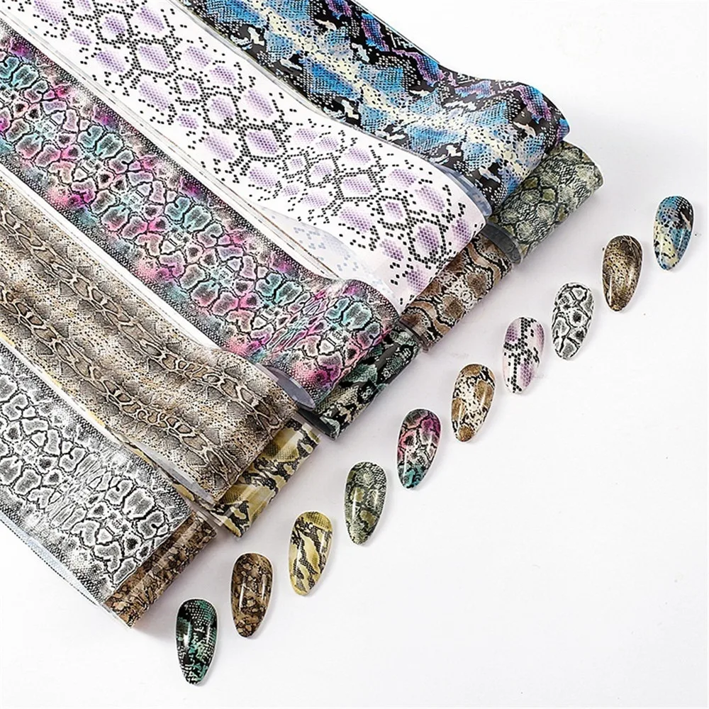 10 шт./компл. искусственная переводная бумага змеиная кожа фольга для ногтевого