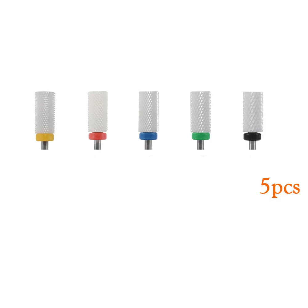

5pcs Nail Polishing Head Cylindrical Flat Head Nail Electric Grinder Special Accessories Grinding Head Tool Ceramic Drill Kit