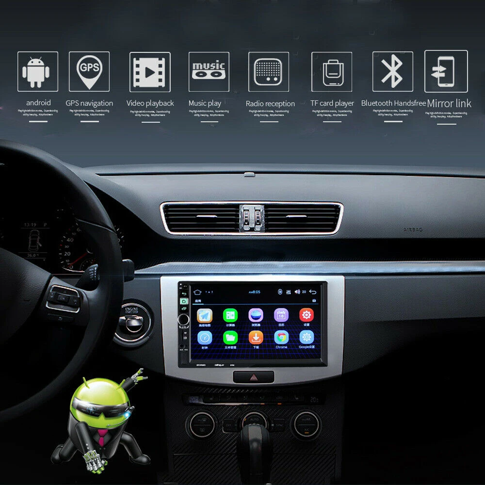 Автомагнитола 2 Din 7 дюймов GPS Android + Carplay TF BT Wi-Fi FM Airplay Mirror Link iOS Siri | Автомобили и