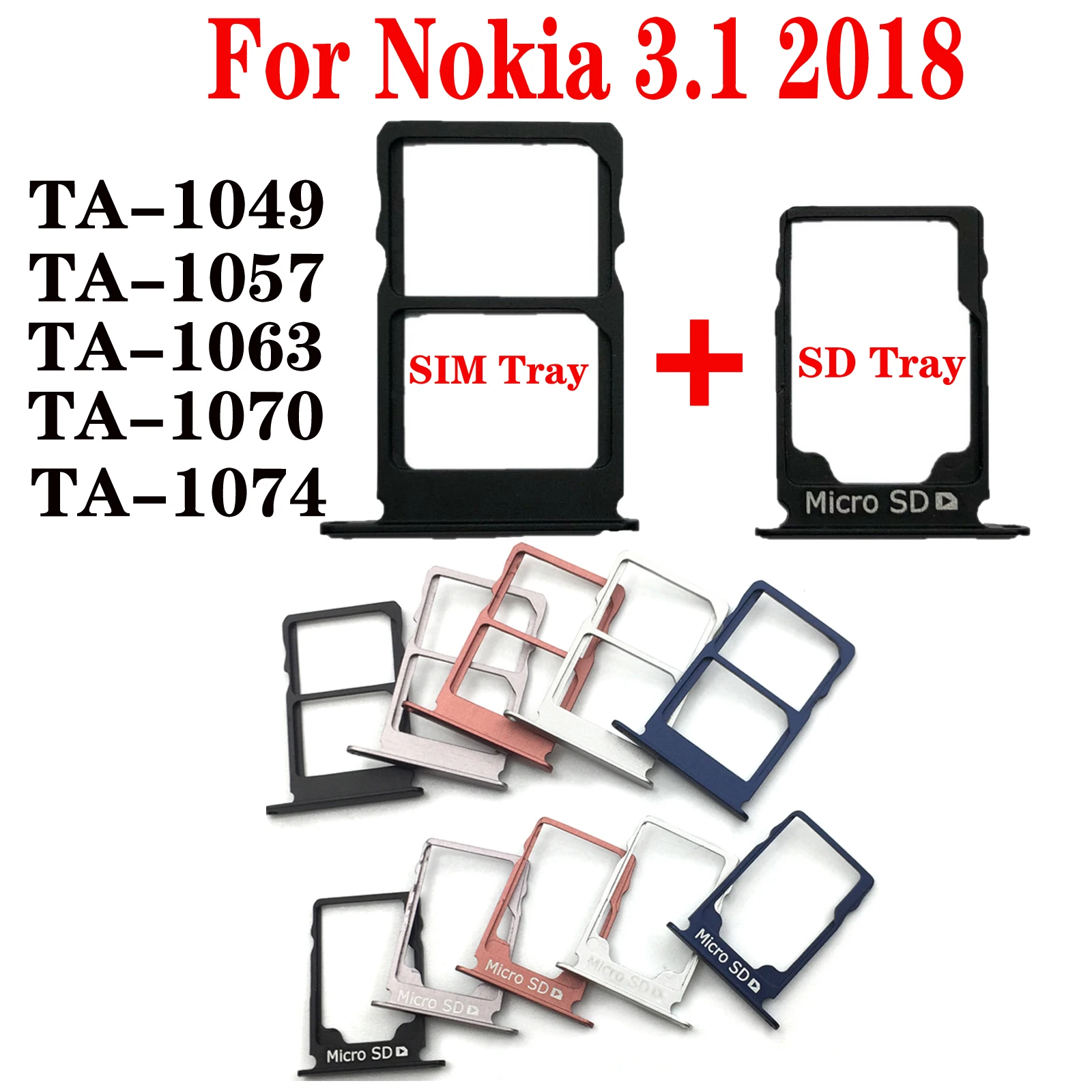 

Shyueda 100% Новинка для Nokia 3,1 2018 TA-1049 TA-1057 TA-1063 TA-1070 TA-1074 5,2 "SIM-лоток Слот для SD-карты со штифтом