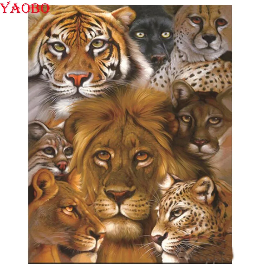 

Круглая Алмазная вышивка, распродажа, тигр, Лев, кот, Леопардовый узор, полноразмерная круглая алмазная живопись, вышивка крестиком, мозаика...