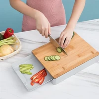 eco friendly kitchen bamboo chopping board drawer type cutting board