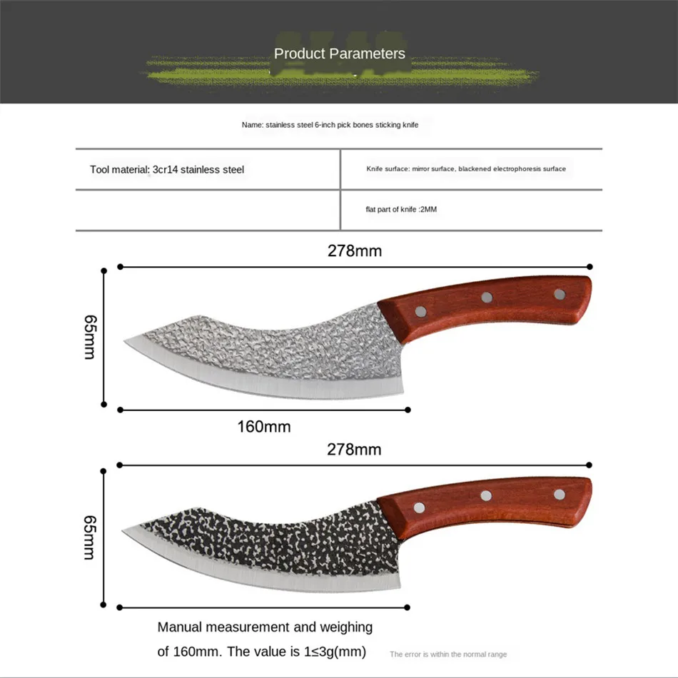 

Vacclo Beak Shaped Boning Knife 6 Inch Stainless Steel Kitchen Sharp Kitchen Knife Kill Fish Knife Meat Knife Slaughter Knife