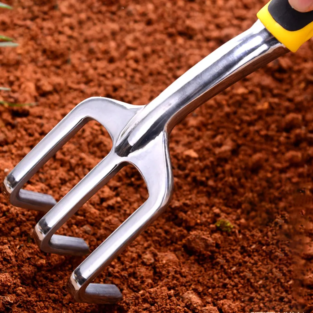 

Aluminum Alloy Garden Tool Silicone Two-color Handle Weeder Tool Farmland Garden Lawn Transplant 4pcs/set