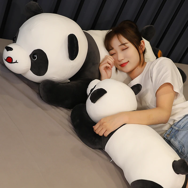

110cm Giant Panda Pillow Comfortable Panda Plush Toys Hug Lying Panda Stuffed Animal Panda Soft Toys For Child Birthday Gifts