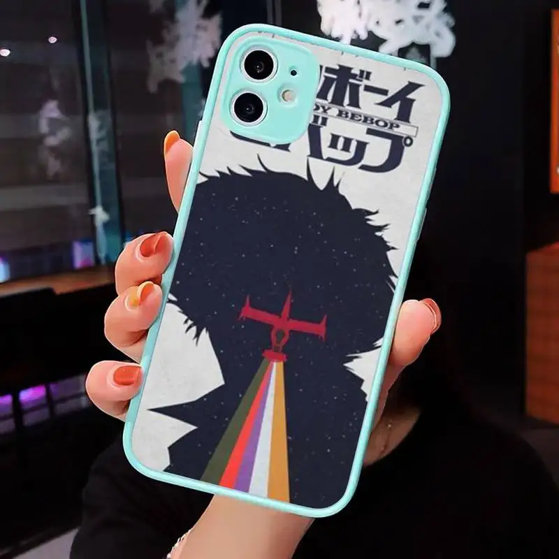 

Space Cowboy Bebop Phone Case Matte transparent For blue iPhone 12 Mini 11 Pro XR XS Max 7 8 Plus X Back Cover