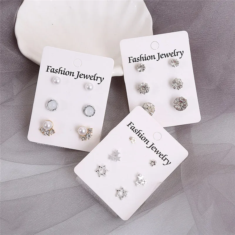 3 пар/компл. Htzzy Новое Поступление Комплект сережек для женщин модное ювелирное