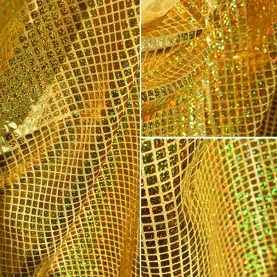 Laser Topaz Импортная квадратная Серебряная мягкая зеркальная текстура дизайнерская ткань сложная сетка светоотражающая ткань для одежды - Цвет: Laser Topaz