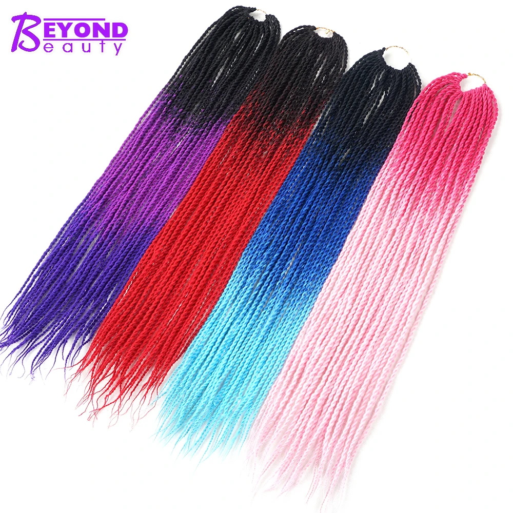 26 Color Ombre Senegalese Twist Crochet Hair Extension 24 Inch Braids Synthetic Braiding For African Woman Bulk |