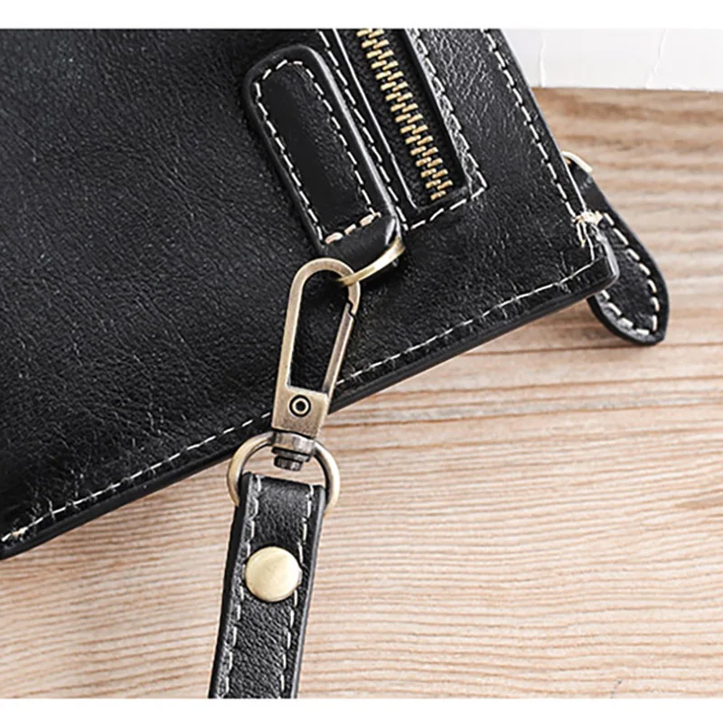 AETOO мужской кожаный кошелек длинный ультра-тонкий чехол для мобильного телефона