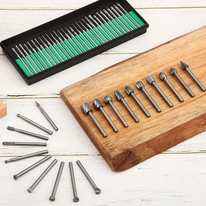 

20Pcs Rotary Burr Set Router Bits and 30Pcs Diamond Drill Bit Burrs with 1/8 Inch Shank for DIY Engraving Carving