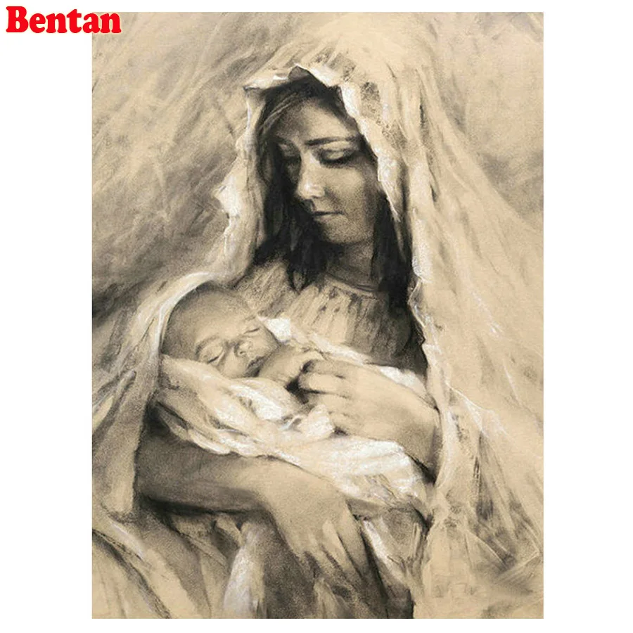 5D алмазная картина сделай сам религиозная Мадонна и ребенок полная