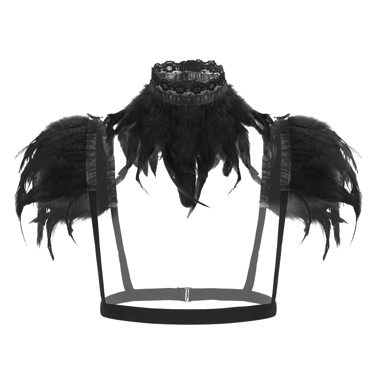 Для женщин Готический викторианской эпохи из натуральных перьев Болеро шаль