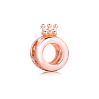 rose gold logo crown o charm for bracelets jewelry pendant lady 925 sterling silver beads for jewelry making