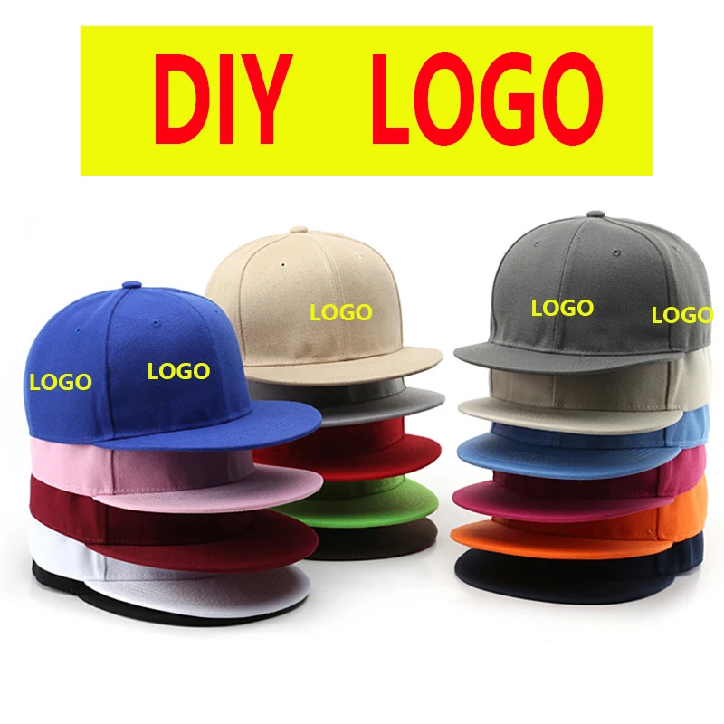 

2021 DIY Logo Printing Custom Flat Brim Baseball Hat Women Men Spring Summer Tour Visor Cap Hiphop Snapback Sun Hat Customized