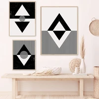abstract geometric canvas painting black and white nordic posters prints wall art picture for living room decor