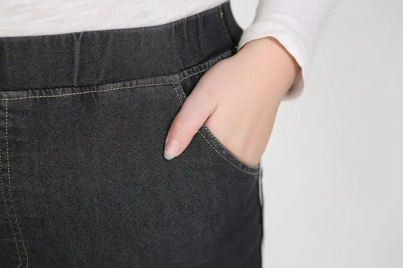 2XL-9XL женские большие размеры джинсы повседневные с высокой талией стрейч джинсовые брюки женские 5XL 6XL 7XL Большие размеры зимние обтягивающие джинсы брюки