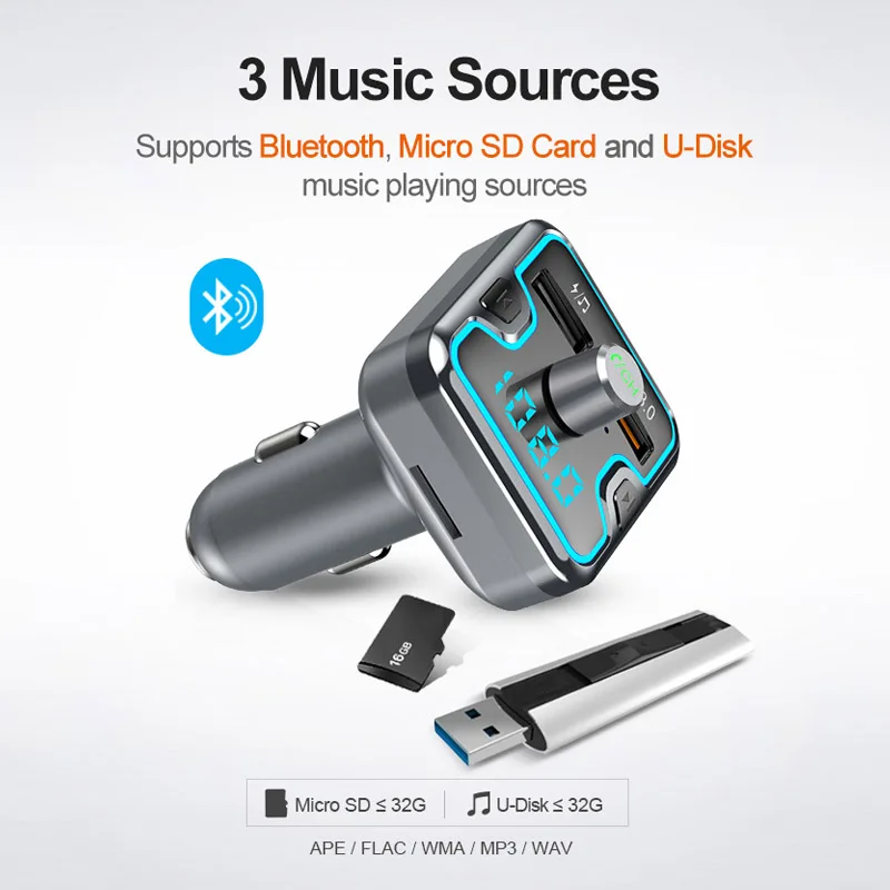 Автомобильный комплект громкой связи JaJaBor Bluetooth 5 0 FM-передатчик FM-модулятор
