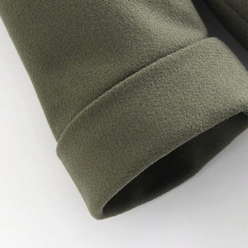 

Women Autumn Long Wool Blends Coats 2020 Office Lady Solid Warm Sashes Bow Tie Female Casual Outerwear Clothes