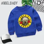 Толстовка для мальчиков и девочек, детская толстовка с принтом рок-группы Gun N Roses, детские осенние Топы, Детская Хлопковая одежда, KYT5196