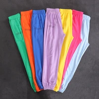 solid color sweatpants women letter print elastic drawstring straight leg pants 100 cotton spring outdoor casual pants