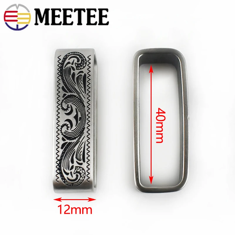 1/3/4 шт. 40 мм Meetee цветок из нержавеющей стали ремень пряжка кольцо металлические