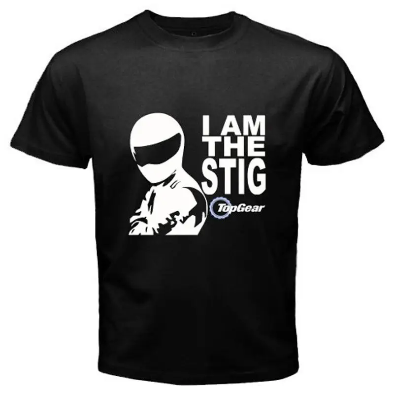 Новинка Мужская черная футболка с надписью I Am The Stig Top gear Automotive Tv Show размеры от S до