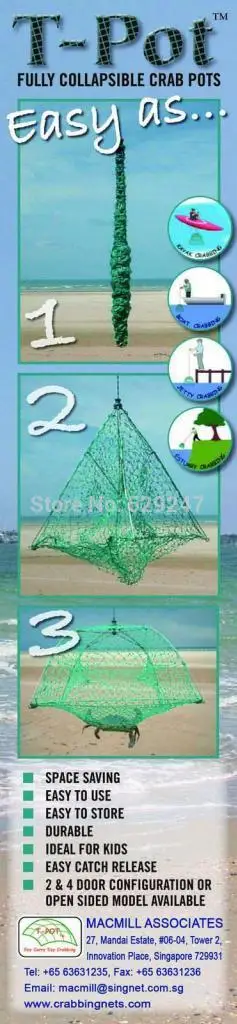 Полностью складные Ловушки для крабов складывающиеся портативные 2/4 отверстия