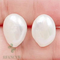 11 12mm white baroque pearl earring 18k ear stud natural real aaa fashion aurora irregular dangle flawless jewelry