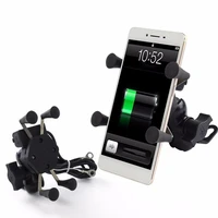 motorcycle scooter x type charger mobile phone holder bracket usb car charging source navigation with waterproof switch
