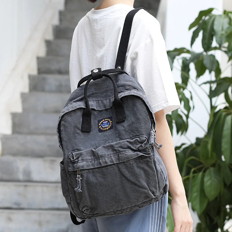 Холщовый школьный ранец для подростков повседневная тканевая сумка книг