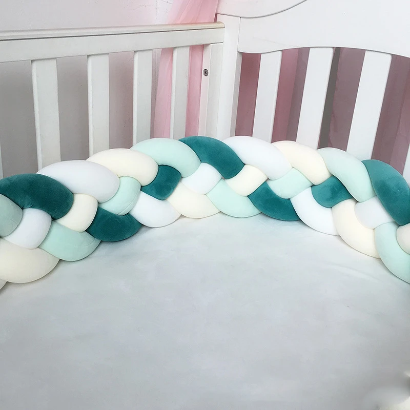 

Four-strand woven long knotted ball twist braid bed circumference ins pillow children's anti-collision head protection strip