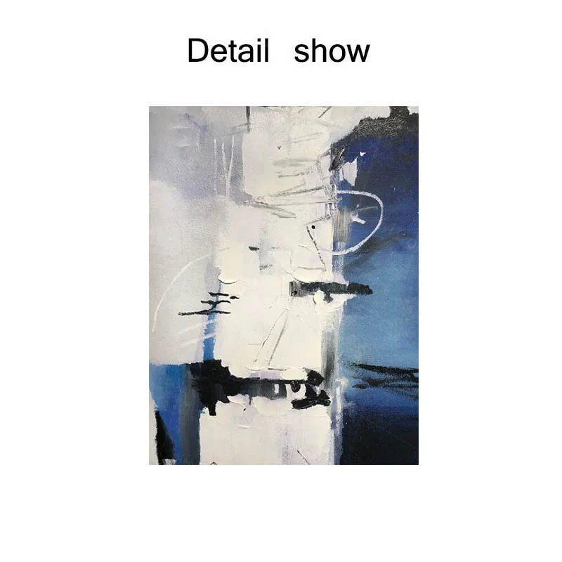 

Abstract Canvas Paintings Blue Hand Painted Wall Art Pictures For Living Room Home Acrylic Texture Caudro Quadros Decoration
