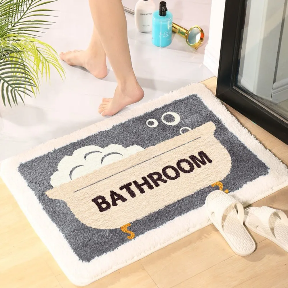 

Home Bath Mat Coral Fleece Bathroom Carpet Water Absorption Non-slip Memory Foam Absorbent Washable Rug Toilet Floor Mat