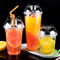 50 sets net red transparent dessert cups ice cream pudding disposable plastic cups packaging milk tea coffee juice cup with lid