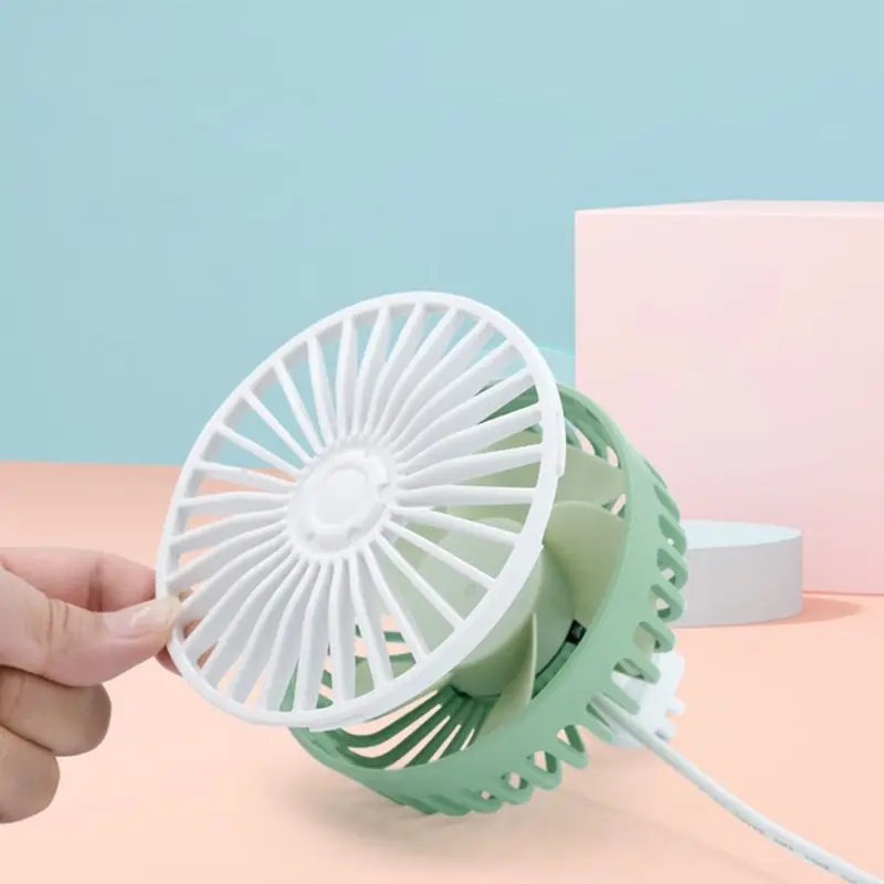 

Car Vent Cooling Air USB Fan 360 Degree Rotatable Colorful LED Light 3 Speed Fan